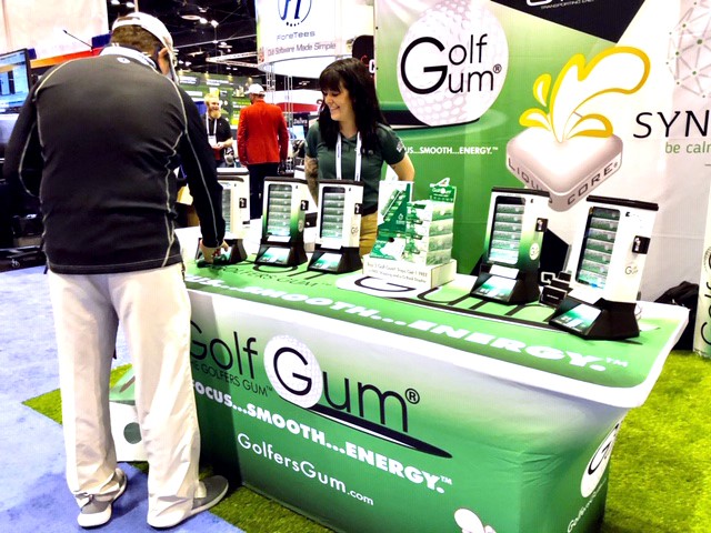 2020 PGAショーでお披露目された「Golf Gum®」カフェインなどが含まれ集中力に寄与するとしている